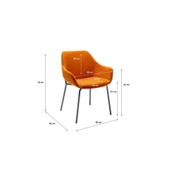 KARE Design Armlehnstuhl Avignon Orange- Stühle