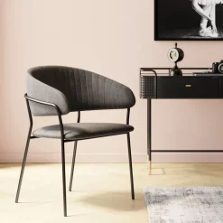 KARE Design Armlehnstuhl Belle Anthrazit (2/Set)- Stühle