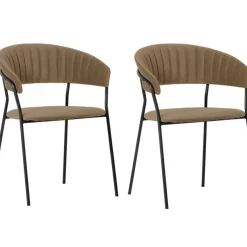 KARE Design Armlehnstuhl Belle Braun (2/Set)- Stühle