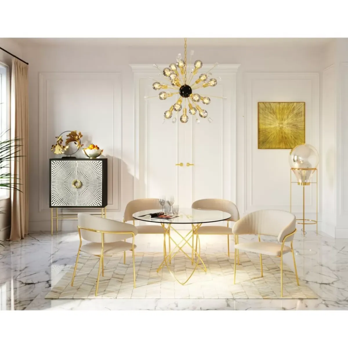 KARE Design Armlehnstuhl Belle Creme (2/Set)- Stühle