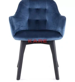 KARE Design Armlehnstuhl Black Lady Velvet Blau- Stühle