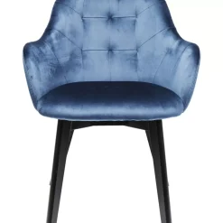 KARE Design Armlehnstuhl Black Lady Velvet Blau- Stühle