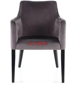 KARE Design Armlehnstuhl Black Mode Velvet Grau- Stühle