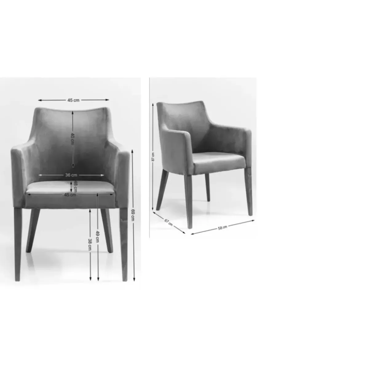 KARE Design Armlehnstuhl Dark Brown Mode Sublime- Stühle