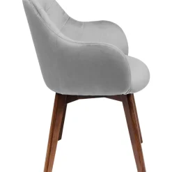 KARE Design Armlehnstuhl Dark Lady Velvet Grau- Stühle