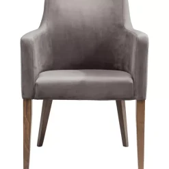 KARE Design Armlehnstuhl Mode Velvet Grau- Stühle