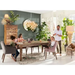 KARE Design Armlehnstuhl Mode Velvet Grau- Stühle