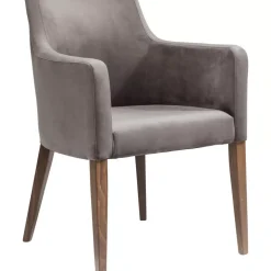 KARE Design Armlehnstuhl Mode Velvet Grau- Stühle