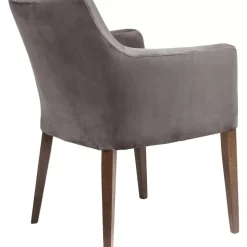 KARE Design Armlehnstuhl Mode Velvet Grau- Stühle