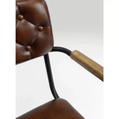 KARE Design Armlehnstuhl Salsa Leder Braun- Stühle