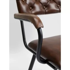 KARE Design Armlehnstuhl Salsa Leder Braun- Stühle