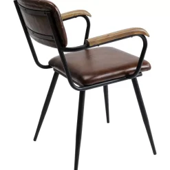 KARE Design Armlehnstuhl Salsa Leder Braun- Stühle