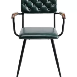 KARE Design Armlehnstuhl Salsa Leder Dunkelgrun- Stühle