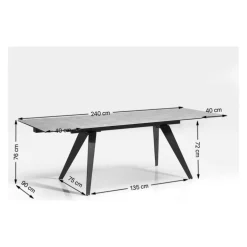 KARE Design Ausziehtisch Amsterdam Weiss 160(40+40)X90Cm- Tische