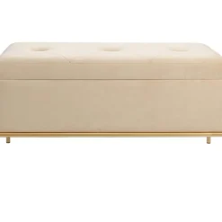 KARE Design Bank Buttons Storage Beige Klein- Sitzbänke