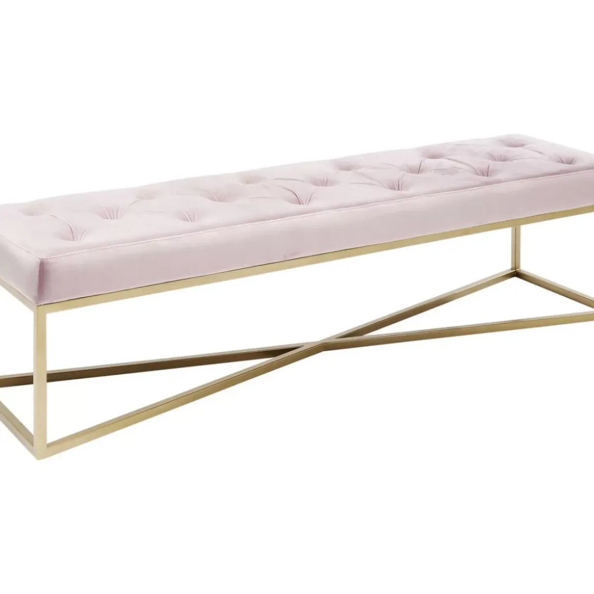 KARE Design Bank Crossover Rose Messing 150X40Cm- Sitzbänke