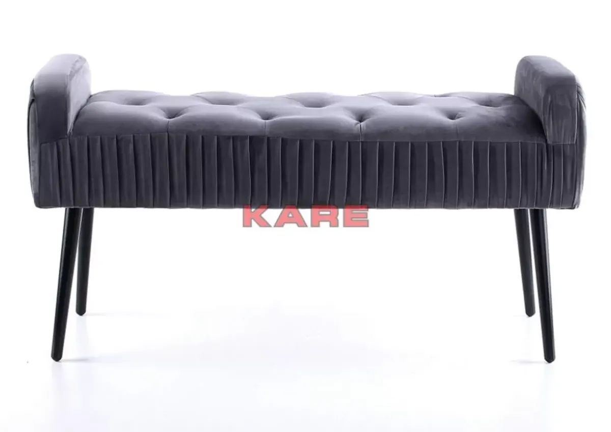 KARE Design Bank Lofty Grau Schwarz- Sitzbänke