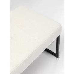 KARE Design Bank Smart Boucle Creme Schwarz 150Cm- Sitzbänke