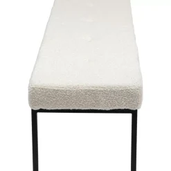 KARE Design Bank Smart Boucle Creme Schwarz 150Cm- Sitzbänke