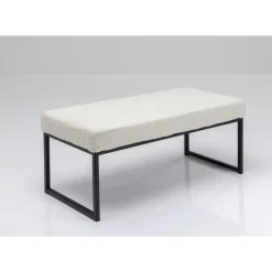 KARE Design Bank Smart Boucle Creme Schwarz 90Cm- Sitzbänke