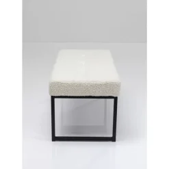 KARE Design Bank Smart Boucle Creme Schwarz 90Cm- Sitzbänke