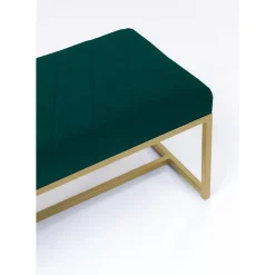 KARE Design Bank Smart Dunkelgrun Messing 150X40Cm- Sitzbänke