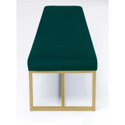 KARE Design Bank Smart Dunkelgrun Messing 150X40Cm- Sitzbänke