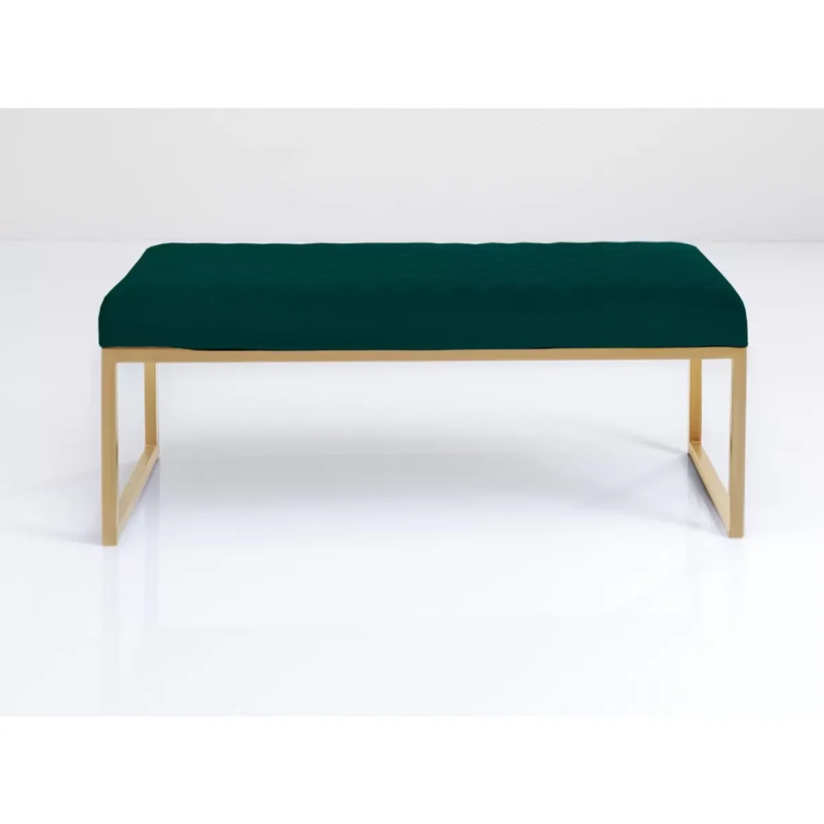 KARE Design Bank Smart Dunkelgrun Messing 90Cm- Sitzbänke