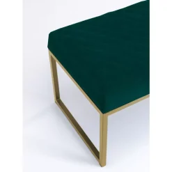 KARE Design Bank Smart Dunkelgrun Messing 90Cm- Sitzbänke