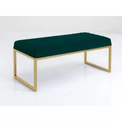 KARE Design Bank Smart Dunkelgrun Messing 90Cm- Sitzbänke