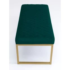 KARE Design Bank Smart Dunkelgrun Messing 90Cm- Sitzbänke