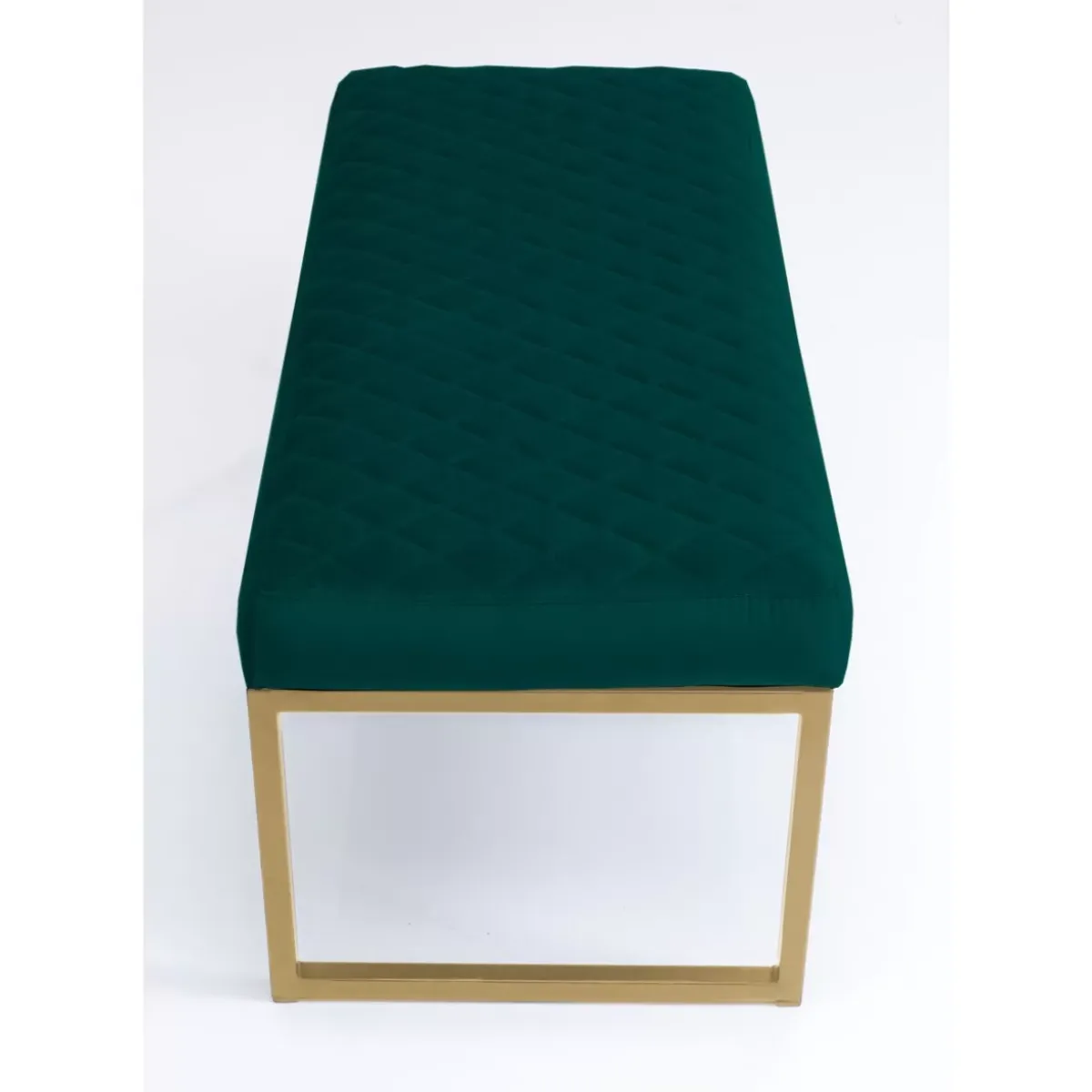 KARE Design Bank Smart Dunkelgrun Messing 90Cm- Sitzbänke