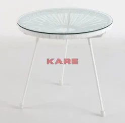 KARE Design Beistelltisch Acapulco Weiss- Outdoormöbel