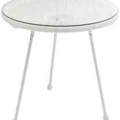 KARE Design Beistelltisch Acapulco Weiss- Outdoormöbel