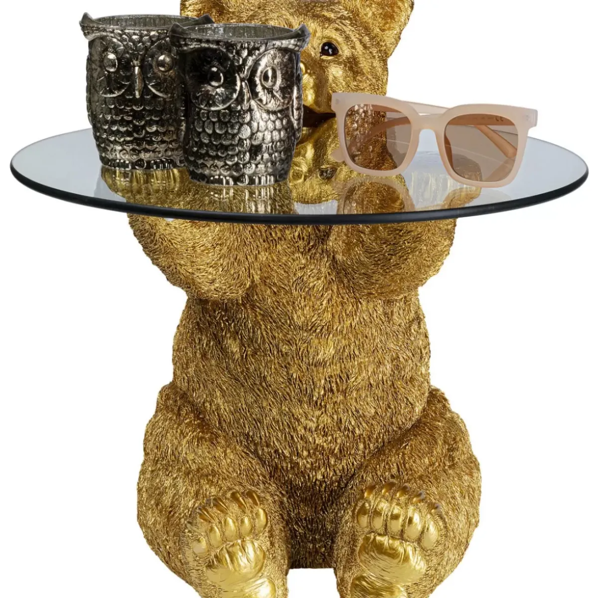KARE Design Beistelltisch Animal Bear Gold O40Cm- Tische