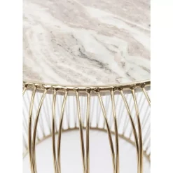 KARE Design Beistelltisch Beam Grau Marmor Messing O43Cm- Tische