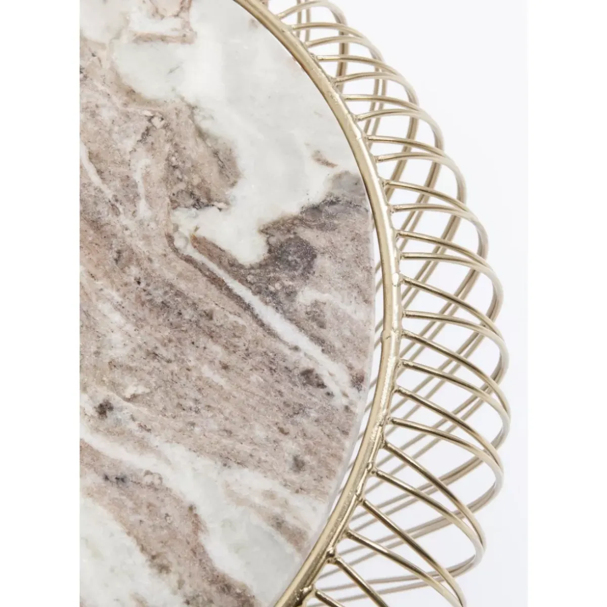 KARE Design Beistelltisch Beam Grau Marmor Messing O43Cm- Tische