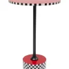 KARE Design Beistelltisch Domero Checkers Rot O40Cm- Tische