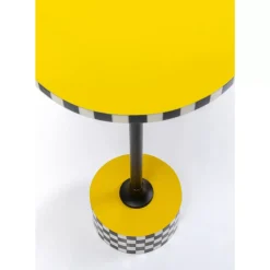 KARE Design Beistelltisch Domero Checkers Gelb O25Cm- Tische