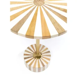 KARE Design Beistelltisch Domero Cirque Gold Weis O40Cm- Tische
