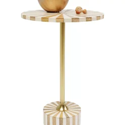 KARE Design Beistelltisch Domero Cirque Gold Weis O40Cm- Tische