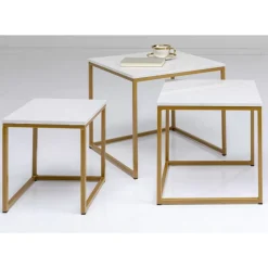 KARE Design Beistelltisch Key West Gold (3/Set)- Tische