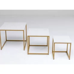 KARE Design Beistelltisch Key West Gold (3/Set)- Tische