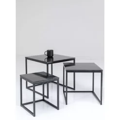 KARE Design Beistelltisch Key West Schwarz (3/Set)- Tische