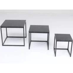 KARE Design Beistelltisch Key West Schwarz (3/Set)- Tische