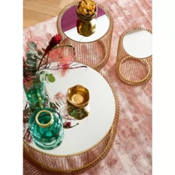 KARE Design Beistelltisch Wire Messing (2/Set) O44Cm- Tische