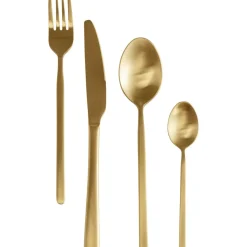 KARE Design Besteck Gloria Matt Gold (16-Tlg.)- Geschirr & Tischaccessoires