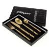 KARE Design Besteck Lery Gold 4.Tlg- Geschirr & Tischaccessoires