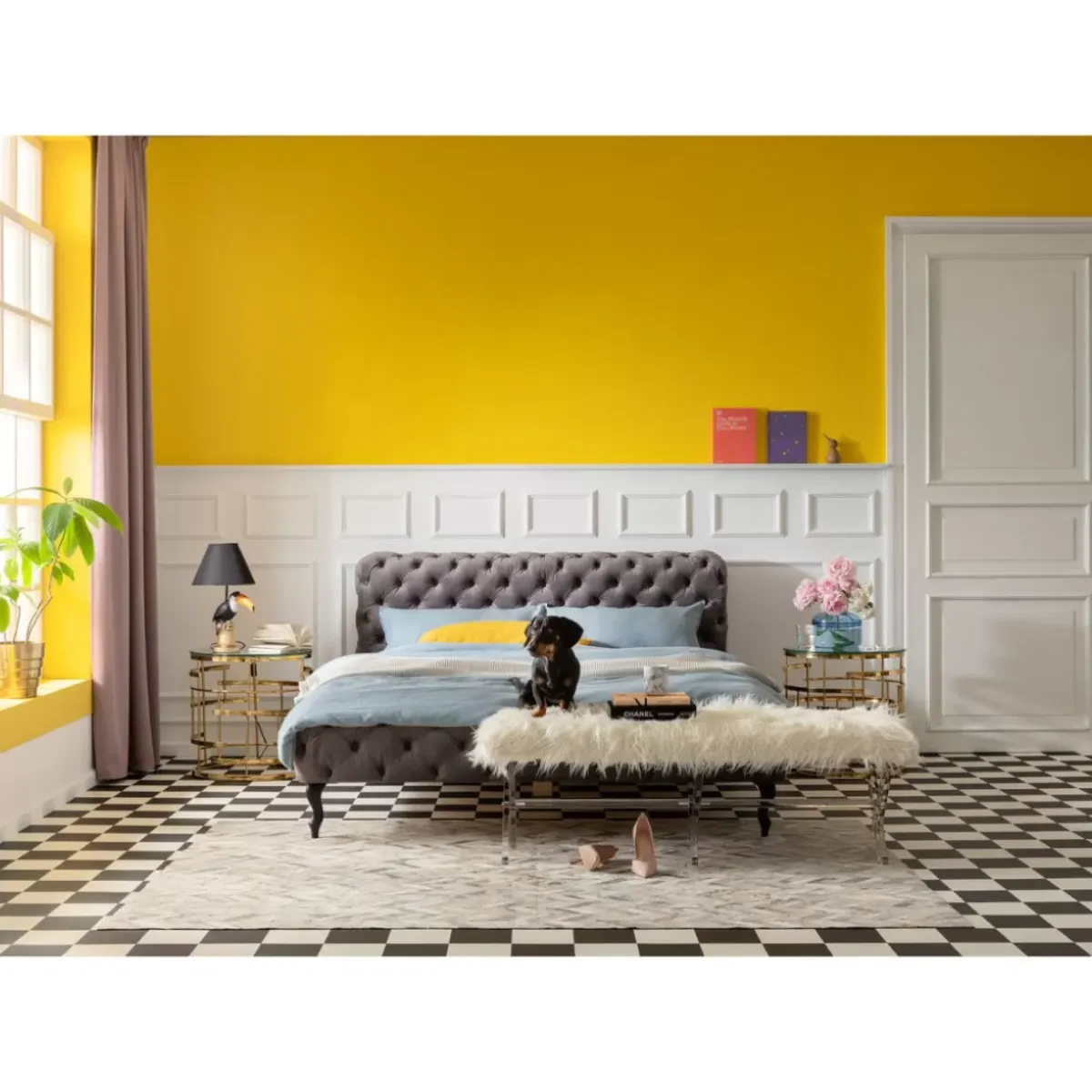 KARE Design Bett Desire Velvet Silbergrau 160X200 Cm- Betten