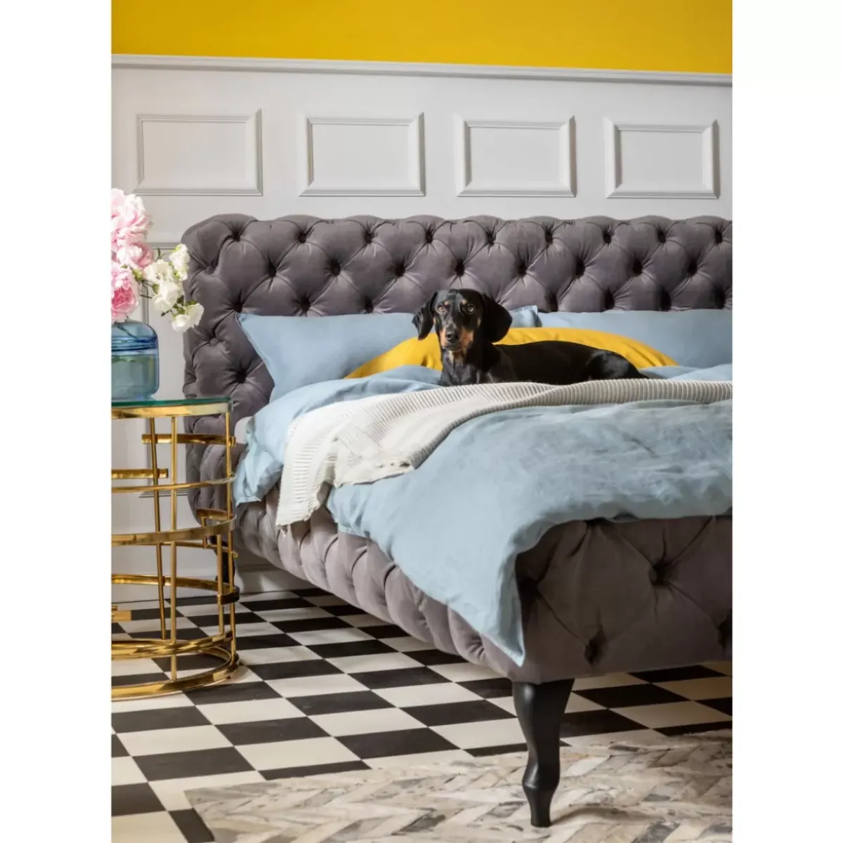 KARE Design Bett Desire Velvet Silbergrau 160X200 Cm- Betten